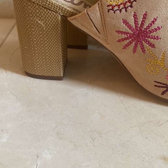 Sam Edelman platform slides with suede and embroidered decoration - Picture 8 of 8